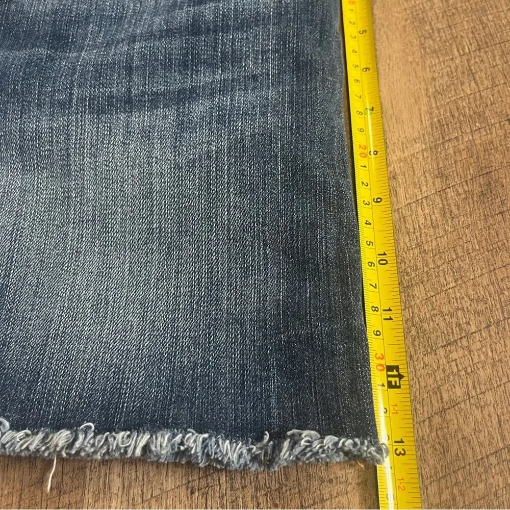 Lauren Conrad Denim Mini Skirt Size 8 Distressed Studded Raw Hem Short Blue Y2K